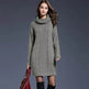 New Autumn Winter Solid Knitted Oversized Mini Turtleneck Sweater Dress - EX-STOCK Canada