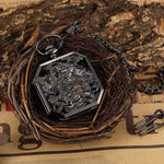 Men's Fashion Casual Flip Hollow Mechanical Pocket Watch - EX-STOCK Canada