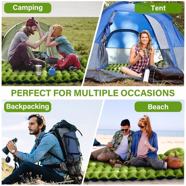 Double Air Mattress With Pillow, Built-in Foot Pump, 4-inch Camping Air Mattress, For Backpacking, Hiking, Traveling-It Is Prohibited To Sell On Walmart And Does Not Ship On Weekends EX-STOCK