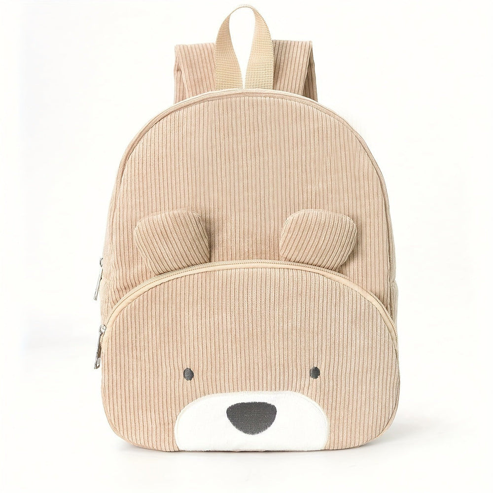 Embroidered Cute Bear Backpack Corduroy EX-STOCK