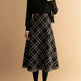 Women Plaid Big Hem Wool Midi Skirt - EX-STOCK Canada
