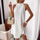 Fashion Dresses For Women Pure Color Halter Backless Dress - EX-STOCK CANADA
