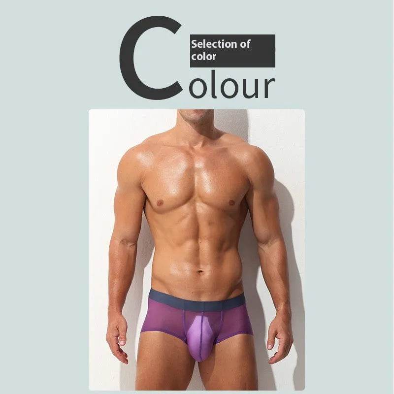 Underwear Men's Boxers Brief Ultra-thin Transparent Ice Silk Low Waist - EX-STOCK Canada
