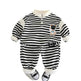 Casual Letter Stripes Loose Round Neck Boys' Long Sleeve Sweater Suit Two piece for boys - EX-STOCK Canada