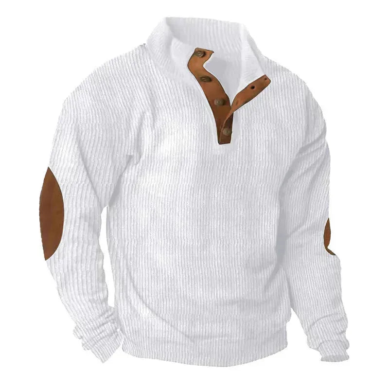 Corduroy Casual Stand Collar Long-sleeved Sweater men - EX-STOCK CANADA