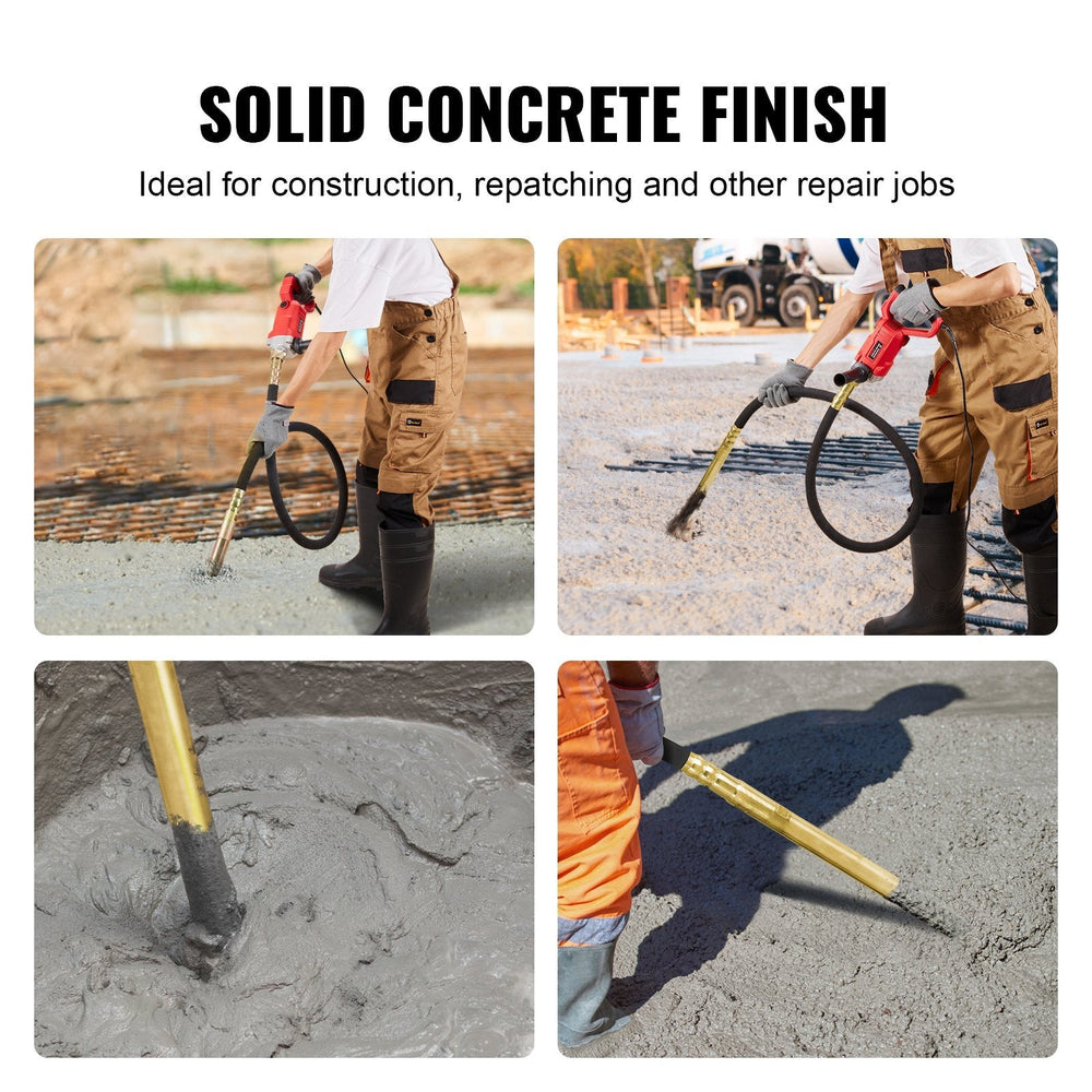 Handheld Concrete Vibrator, 800W Electric Vibrator 13000 VPM, Electric Concrete Vibrating Tool With 6.6ft  2m Shaft Rod, Portable Pencil Cement Vibrator Remove Air Bubble And Mix Concrete EX-STOCK