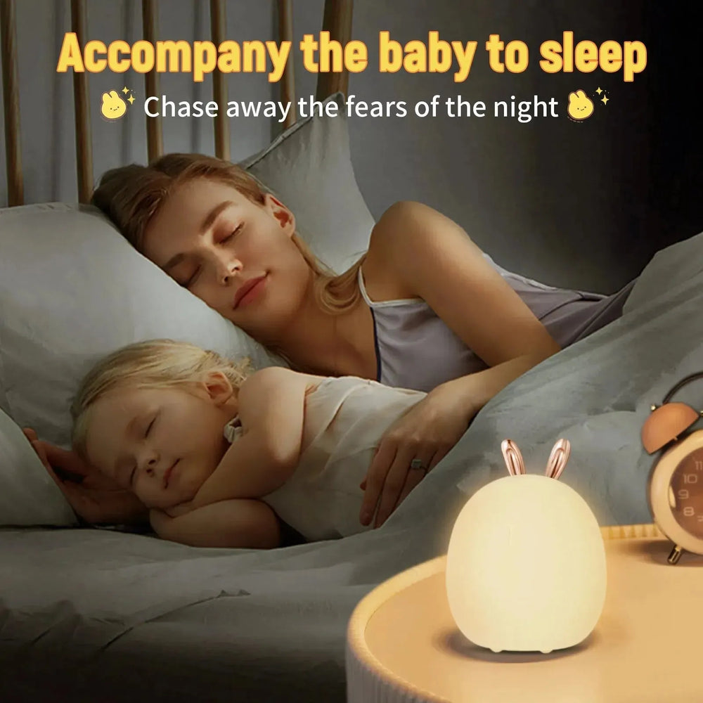 Baby Feeding, Adjustable, Creative, Rabbit, Elk Touch Light, Clap Light, Small Electric Light, Soft Baby Lamp toy - EX-STOCK CANADA