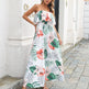 Women's Spring And Summer Casual Tube Top Floral maxi Dress beach travel resort dress - EX-STOCK CANADA