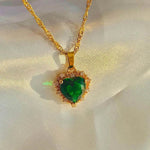 Colorful Rhinestones Heart-shped Necklace Love Gold Clavicle Chain Ins Personalized Jewelry For Women Valentine's Day - EX-STOCK Canada