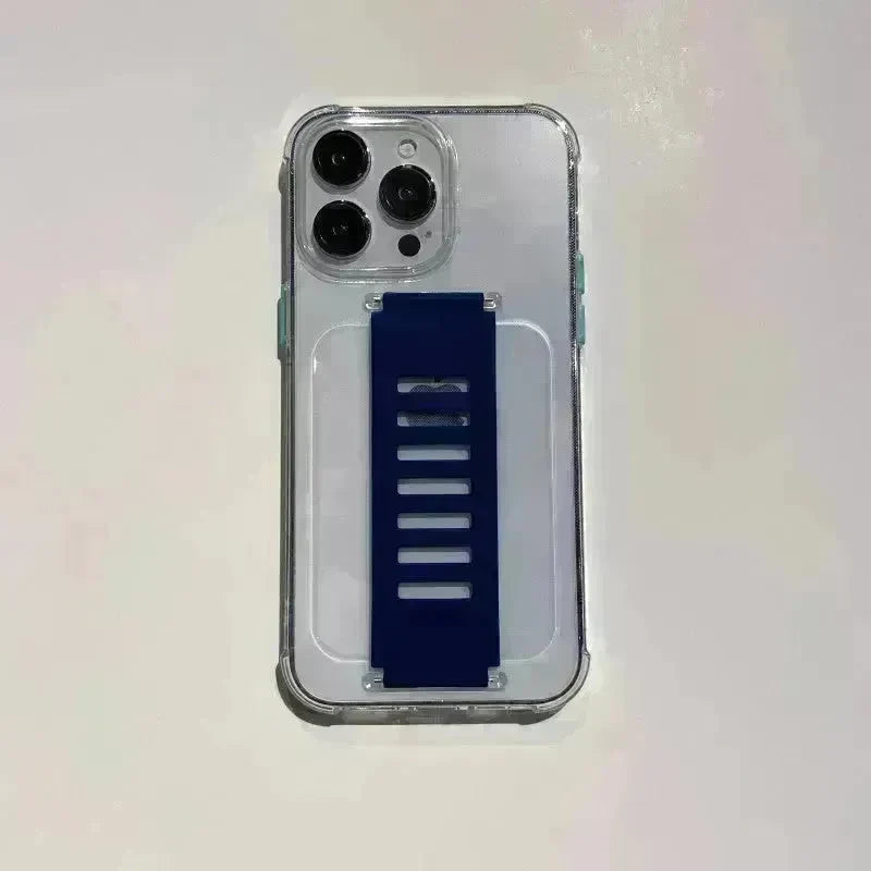 Transparent Case Wrist Strap Bracket Non-slip Phone Case - EX-STOCK CANADA
