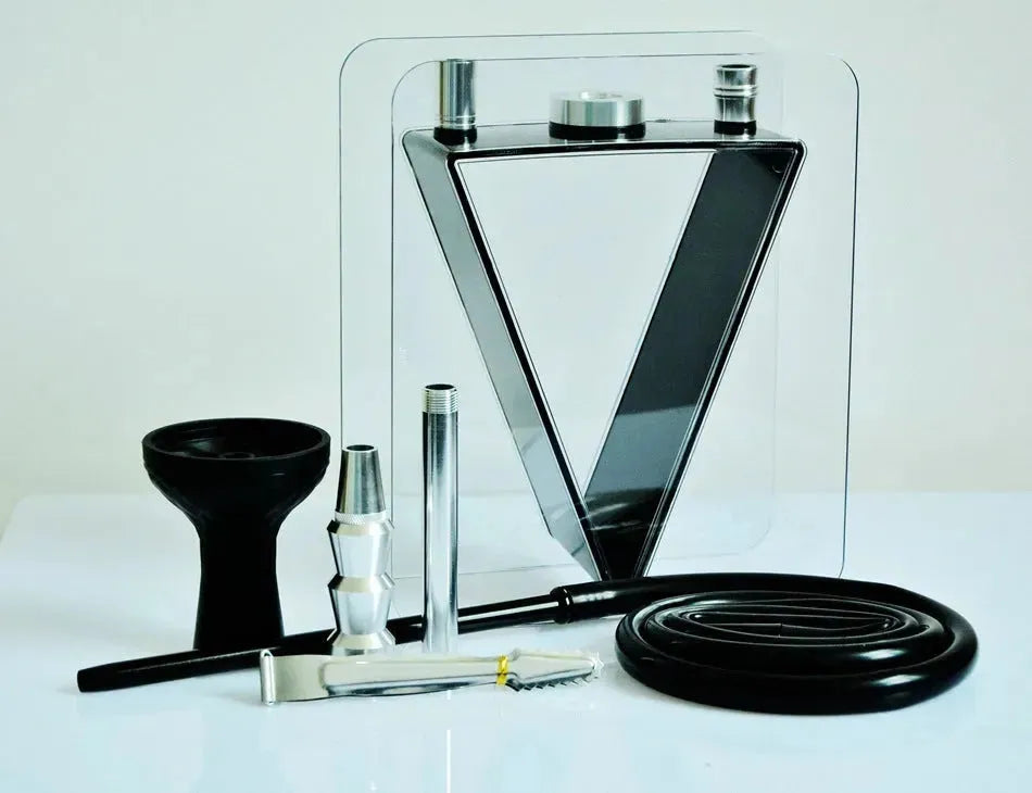 Acrylic triangle pot hookah set - EX-STOCK CANADA