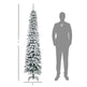 7ft Snow-Flocked Artificial Christmas Tree, Slim Pencil Xmas Tree With 490 Realistic Branches, Metal Base, Green EX-STOCK Canada 