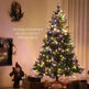 6 Foot Prelit Artificial Christmas Tree With Dual Colour LED Light, Hinged Xmas Tree For Home Office Holiday EX-STOCK Canada 