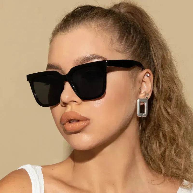 European And American Women Oversized Vintage Polarized Sunglasses Square Cute Trendy Classic Simple shade - EX-STOCK Canada