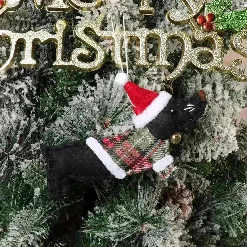Christmas Decorations Dressing Sausage Dog Small Pendant - EX-STOCK CANADA