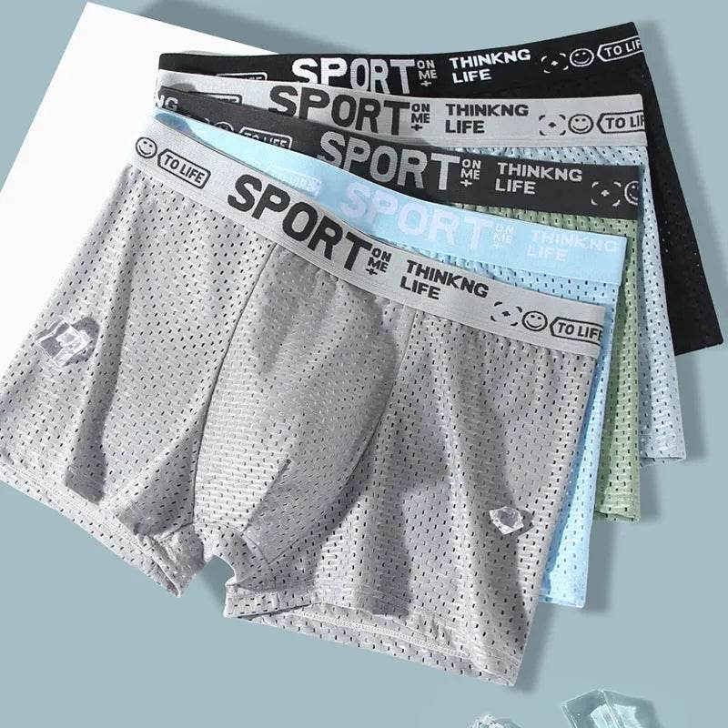 Men's Underwear Mid Waist Mesh Ice Silk Mesh SPORT Boxer Brief - EX-STOCK Canada