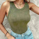 Cotton Round Neck Vest Top Summer Casual Solid Color Bottom Sleeveless Tank Top  For Women - EX-STOCK CANADA