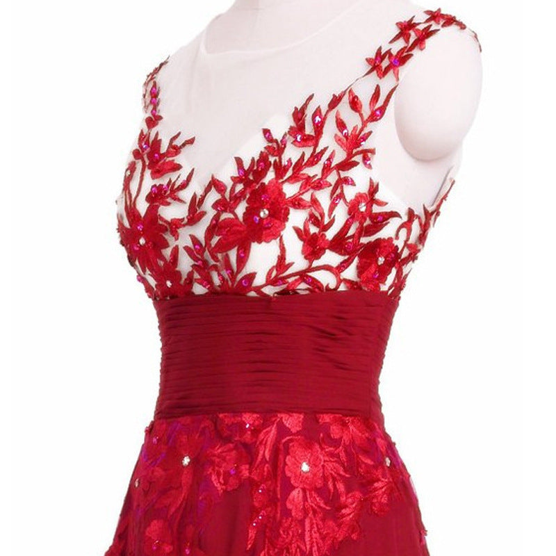 Blue Lace Flower Mirror Backless Wedding Bride Bridal Gown Dinner Party Stage Host Dress EX-STOCK Canada 