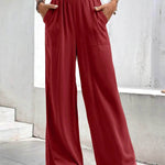 Women Middle-waisted Straight-leg Pants Loose Sports Pocket Casual Trousers - EX-STOCK Canada