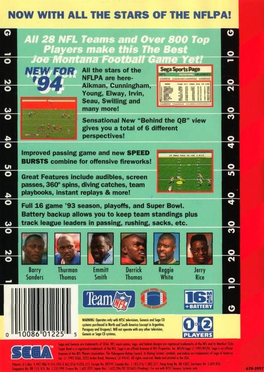 NFL Football '94 Starring Joe Montana 