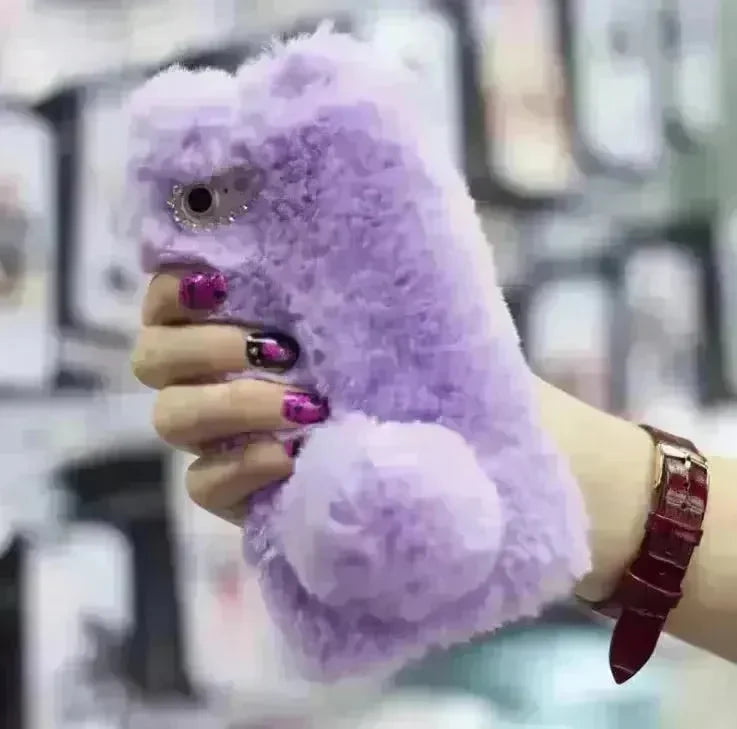 Cute Creative Rabbit Plush warm phone case women - EX-STOCK CANADA