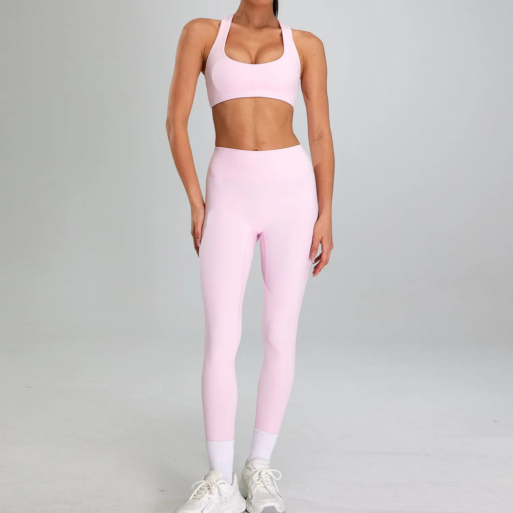 High-intensity Sports Suit Outdoor Running Nude Feel Workout Clothes Slimming High Waist - EX-STOCK CANADA
