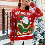 Knited Christmas Sweaters With Santa Claus Patterns Tops Winter Sweet Christmas Snowflake Pullovers For Women Clothes - EX-STOCK CANADA
