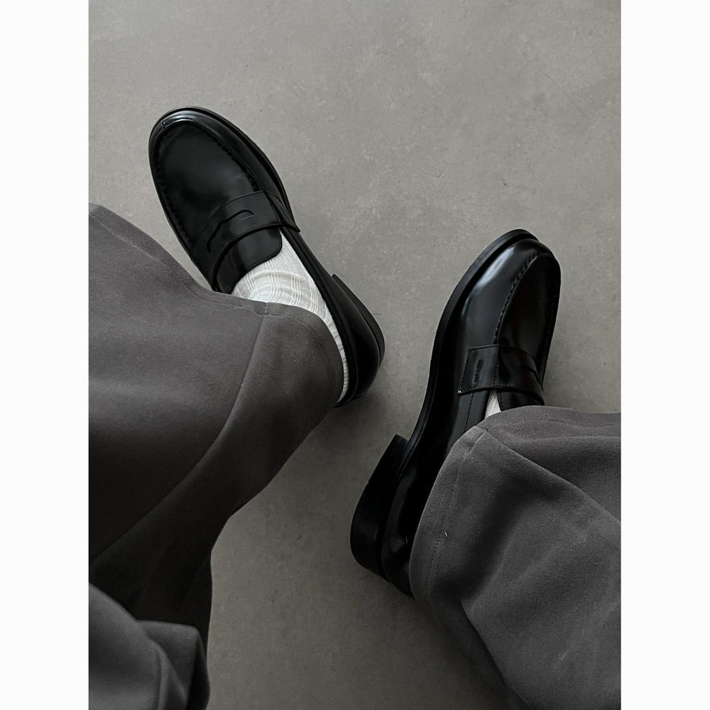 Men's British-Style Slip-On Leather Loafers – Height-Increasing Option, Sizes 38–46
