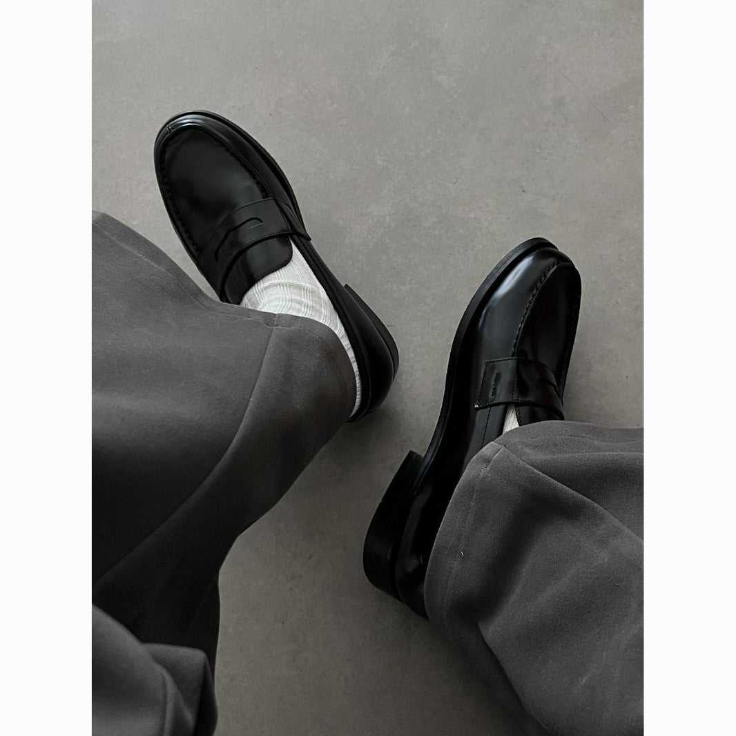 Men's British-Style Slip-On Leather Loafers – Height-Increasing Option, Sizes 38–46