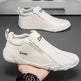 Men's Side-Zip Low-Top Casual Shoes | Black, White & Khaki | 39–44