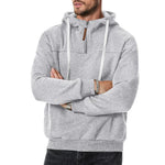 New Men's Heavy Fleece-lined Half-zip Sporty Casual Hooded Sweatshirt EX-STOCK Canada 