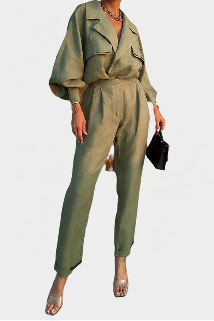 Relaxed two-piece pants outfit for women