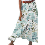 Women's summer Fashion Cotton Linen A-Line Hip Mid Waist Long maxi Skirt - EX-STOCK Canada