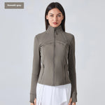 Long Sleeve Workout Tops for Women Halter Neck Zip Up gym top - EX-STOCK CANADA