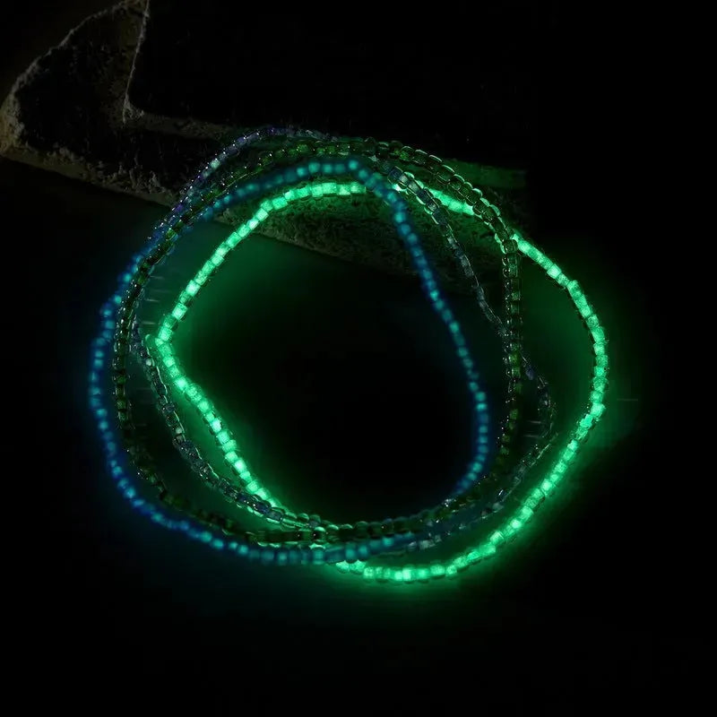 Luminous Bead Colored Beaded Anklet Bracelet - EX-STOCK CANADA