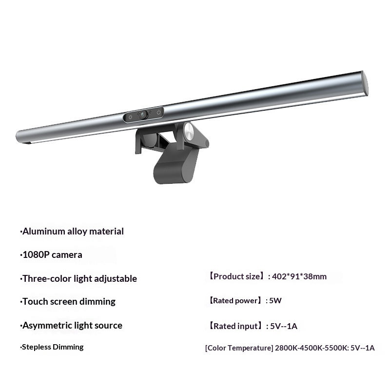 Monitor LED Fill Light with 1080P Webcam and Microphone for Video Calls