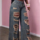 Women's Retro Distressed Kimchi Wide-leg Jeans EX-STOCK Canada 