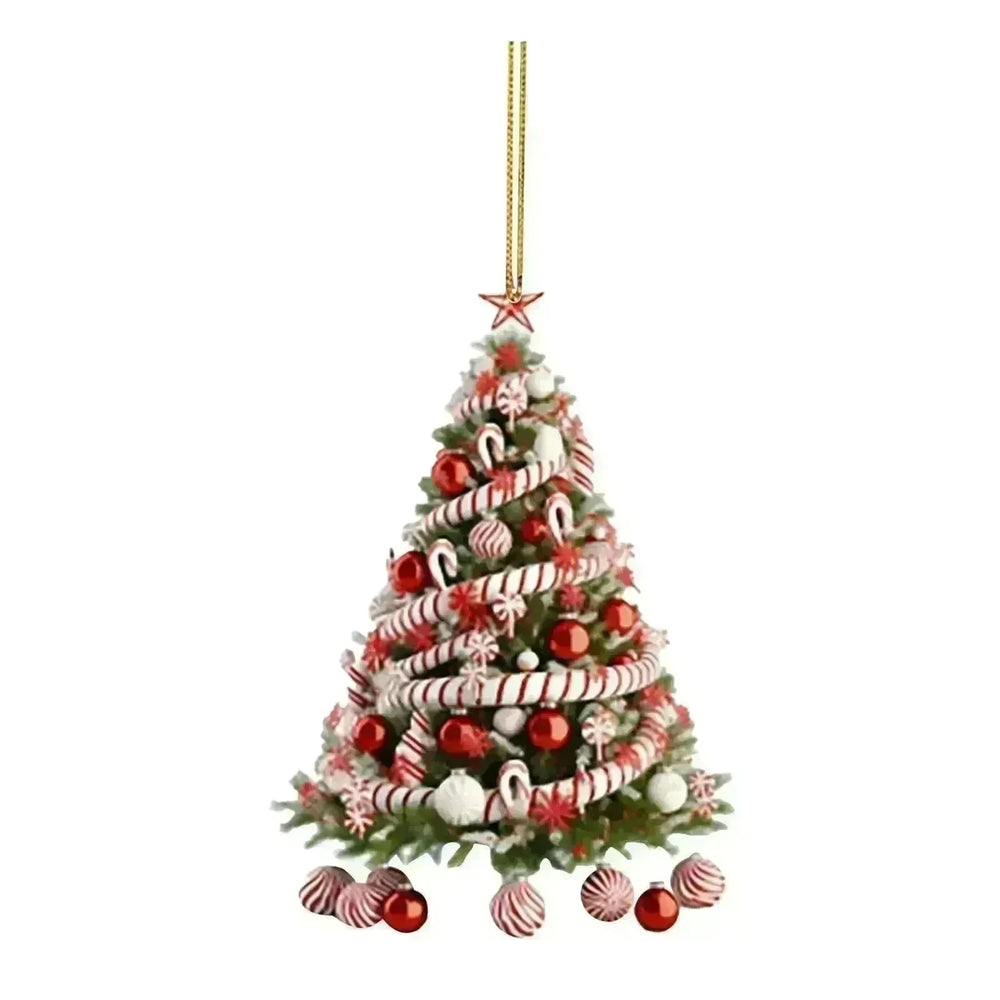 Christmas Tree Pendant Holiday Decoration Acrylic Flat Decorations - EX-STOCK CANADA
