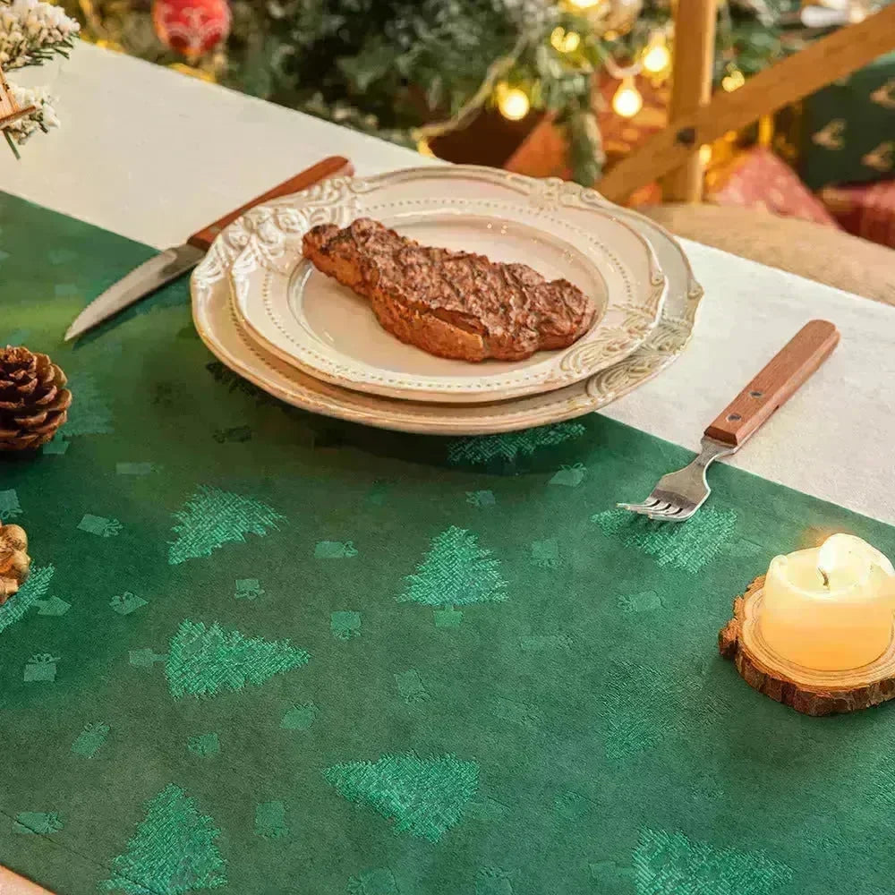 Christmas Table Runner Dark Jacquard Dining Table - EX-STOCK CANADA