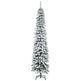 7ft Snow-Flocked Artificial Christmas Tree, Slim Pencil Xmas Tree With 490 Realistic Branches, Metal Base, Green EX-STOCK Canada 