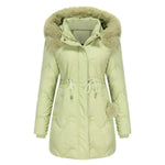Autumn Winter Fur Collar cotton padded long winter jacket for women - EX-STOCK Canada
