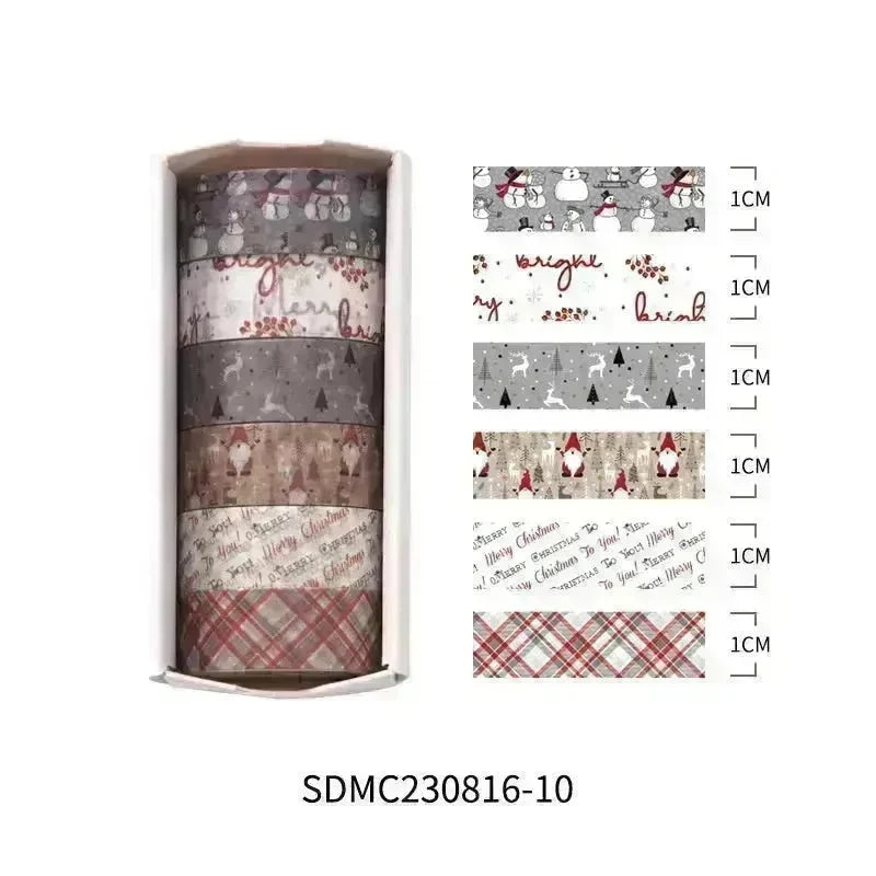 Creative Christmas Gift And Paper Adhesive Tape Journal Tape Christmas Decoration Material Cute Christmas Tape - EX-STOCK CANADA