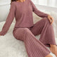 Round Neck Loose Trousers Suit Homewear - EX-STOCK Canada