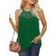 Elegant Women Casual Sleeveless Summer lace cotton Halter neck blouse top - EX-STOCK CANADA