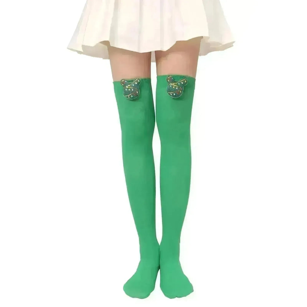 Christmas Plush Doll Knee Socks Bow Stockings - EX-STOCK CANADA