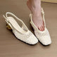 2025 French Retro Square Toe Mesh Hollow Block Heel Mary Jane Sandals For Women 