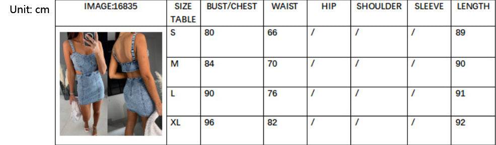 Women's Fashion Suspenders Backless Denim Dress - EX-STOCK Canada