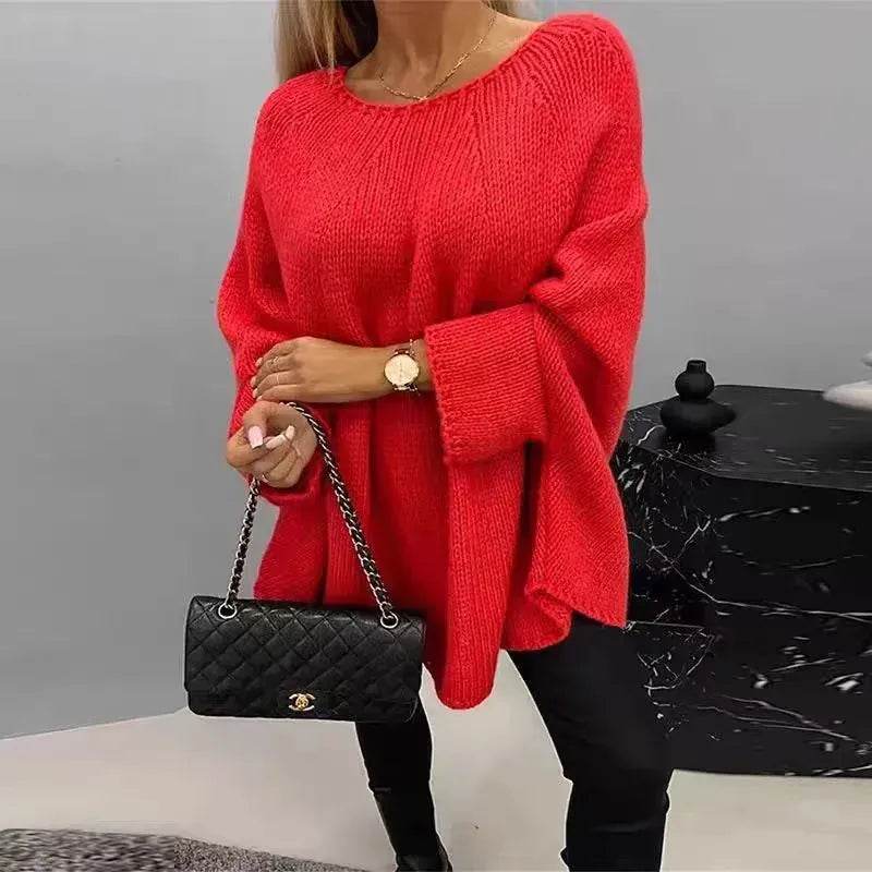 Oversized Fashion Knitted Fleece Pullover Sweater tops for Fall Winter - EX-STOCK Canada
