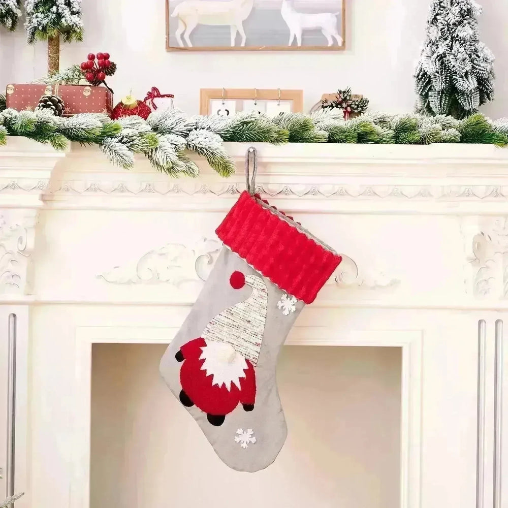 Christmas Decorations Gold Velvet Patch Christmas Stockings - EX-STOCK CANADA
