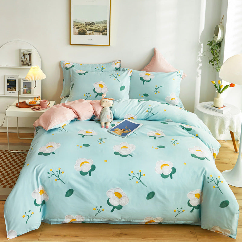 Cotton Duvet Cover One-piece Wholesale Pure Single Double Student Dormitory Bed Sheet Four-piece Set EX-STOCK Canada 